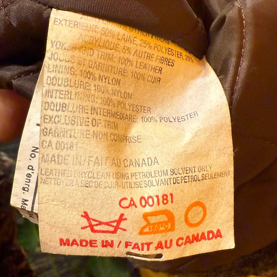 90s カナダ製　NORTHWOODS ウールレザーコンビカバーオール