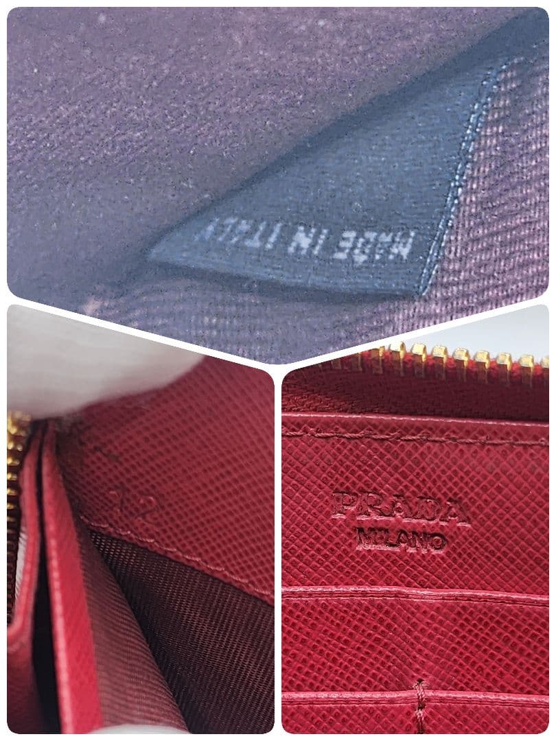 美品 PRADA サフィアーノ リボン ラウンドファスナー 長財布