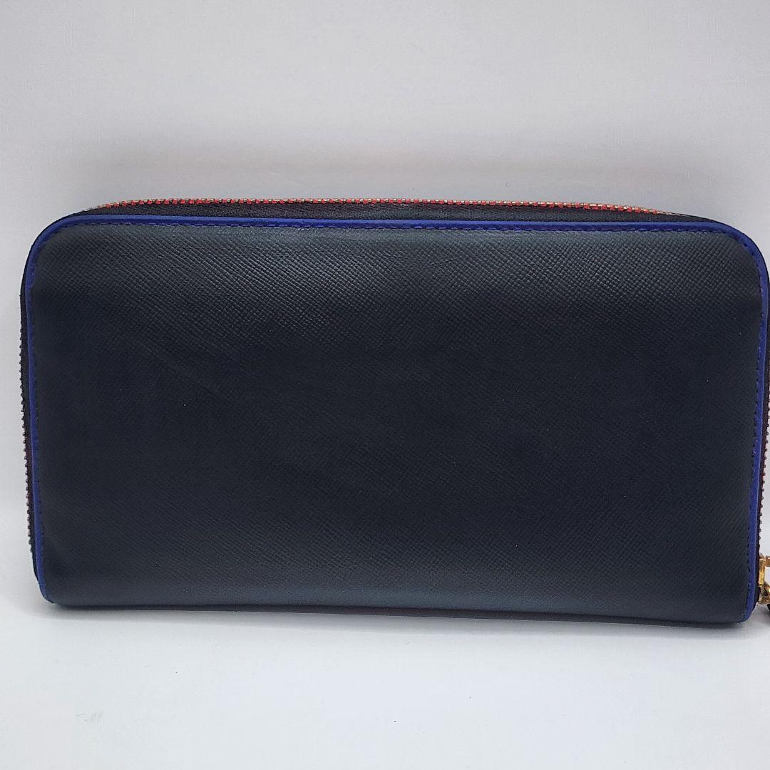 美品 PRADA サフィアーノ リボン ラウンドファスナー 長財布