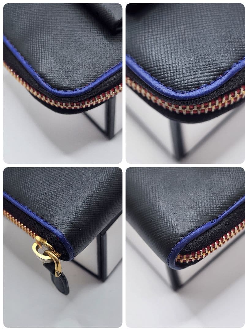 美品 PRADA サフィアーノ リボン ラウンドファスナー 長財布