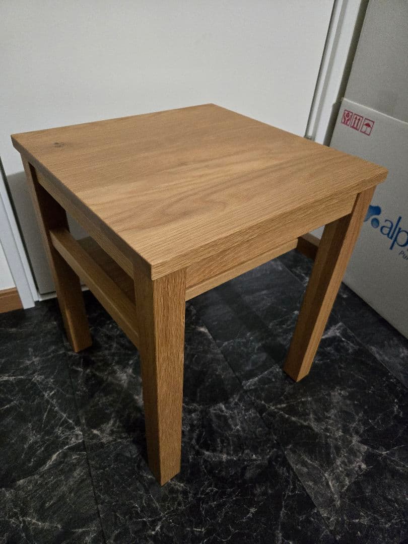 無印良品サイドテーブルベンチ 木目調 円筒形 ゴミ箱 セット