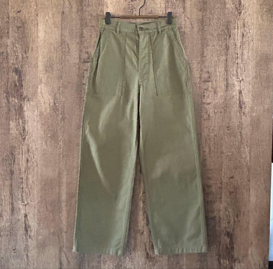 HIKE ハイク バックサテン ベイカーパンツ 13235 オリーブ S