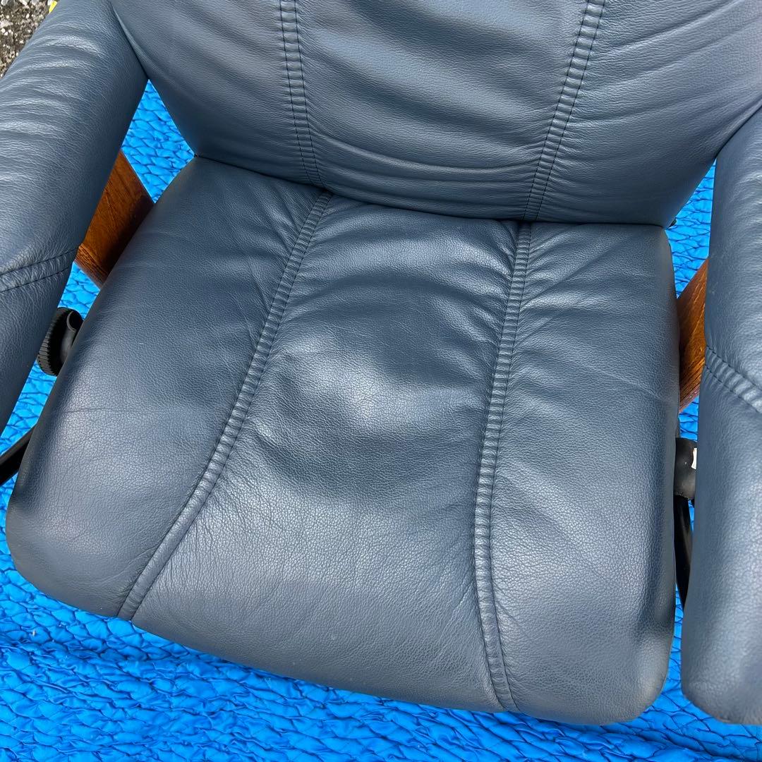 EKORNES エコーネス ストレスレスチェア オットマン付　ブルーカラー　美品