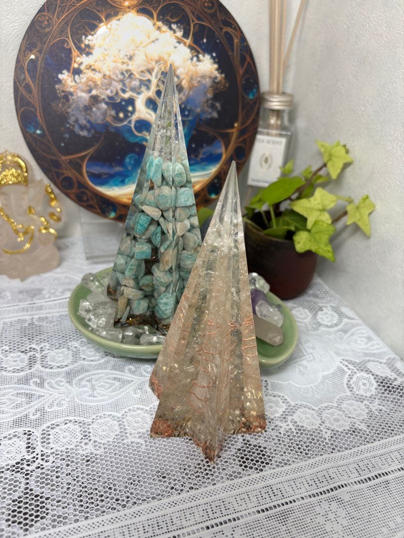 オルゴナイト 六角錐 ロシアンアマゾナイト