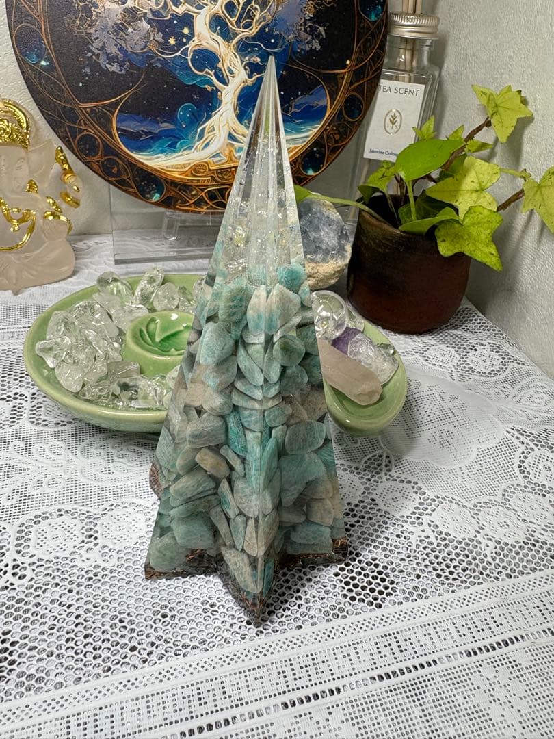 オルゴナイト 六角錐 ロシアンアマゾナイト