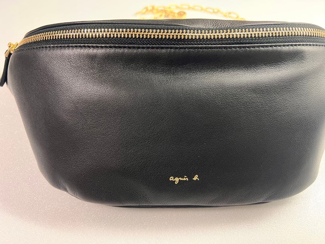 (12/6まで)アニエスベー ボディバッグ ウエストバッグ レザー