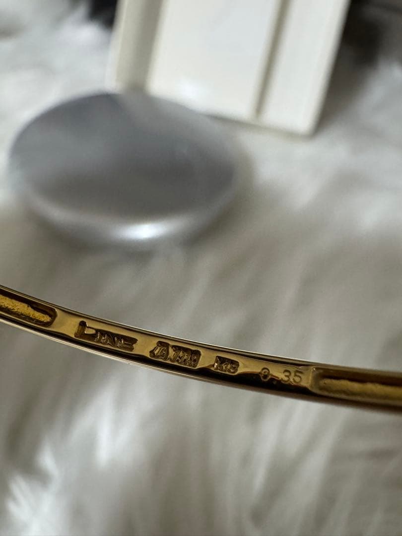 K18Diamond Line ゴールドバングル ダイヤモンド装飾