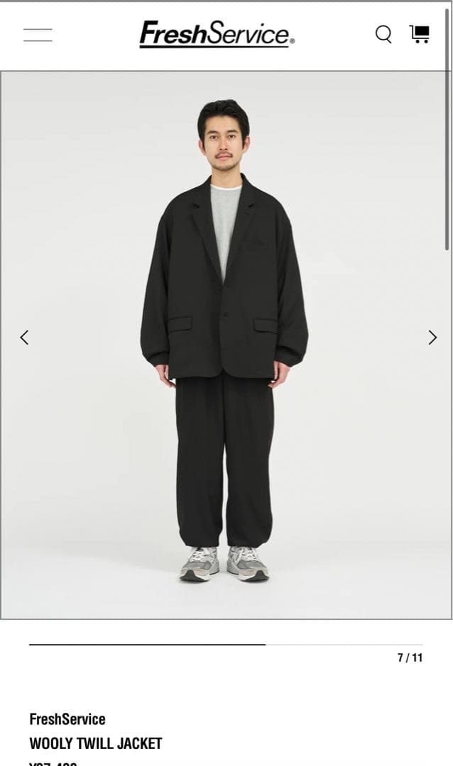 新品　FreshService WOOLY TWILL JACKET ブラック