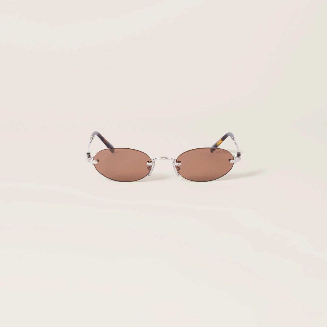 \" miumiu ミュウミュウ \" リムレス ロゴ サングラス メガネ