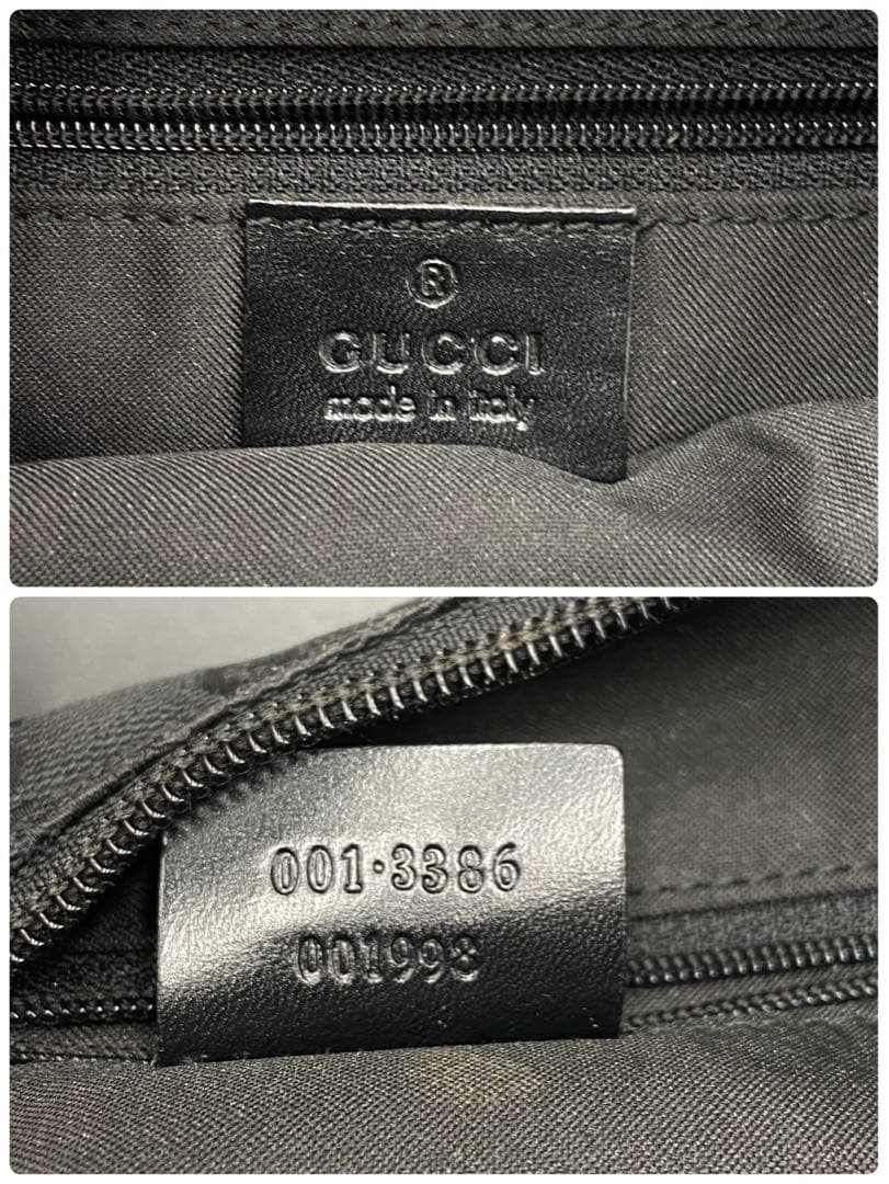 グッチ GG柄 ハンドバッグ ワンショルダー ブラック キャンバス
