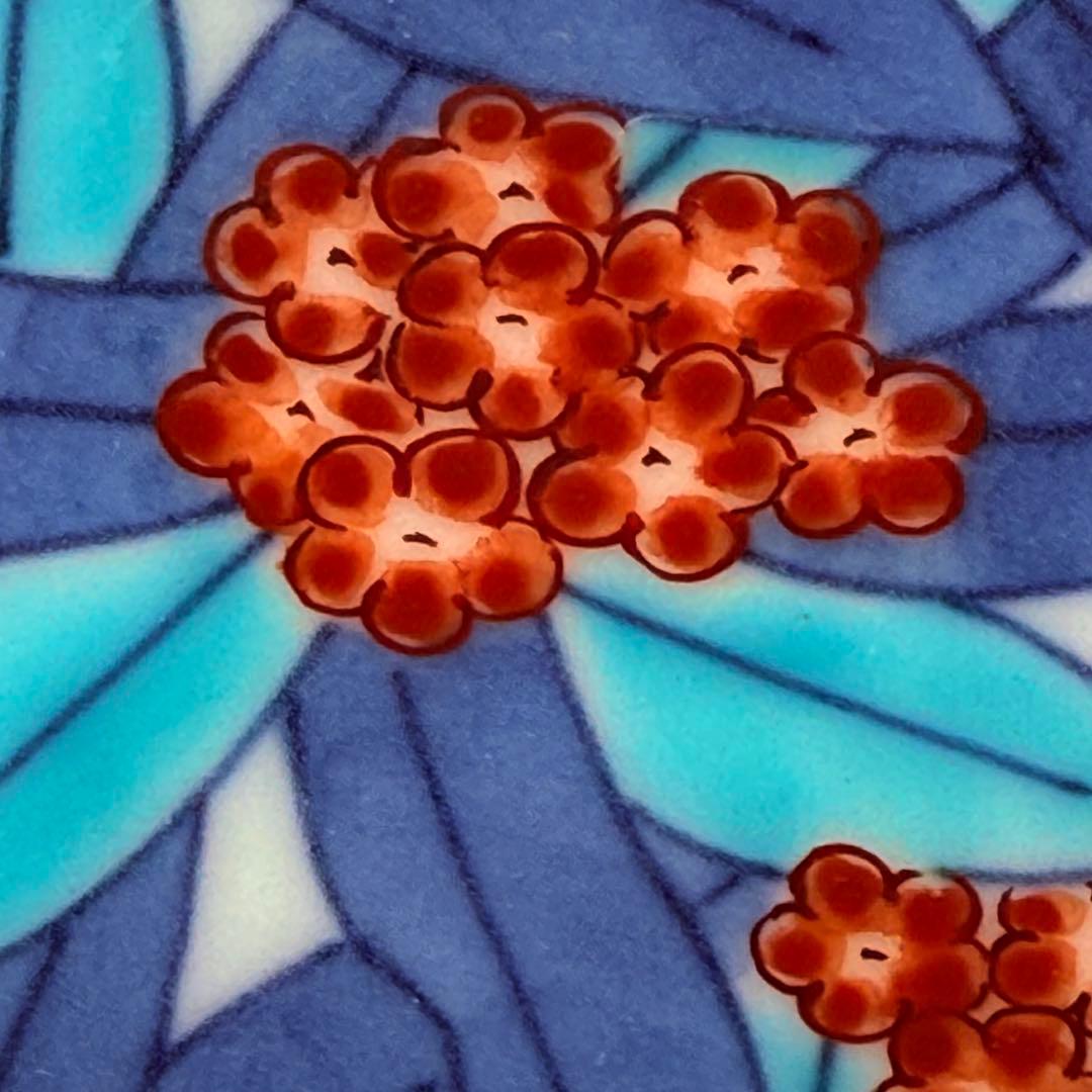 人間国宝　今泉今右衛門　錦沈丁花絵銘々皿　八角形　共箱　高級ライン　日本料理