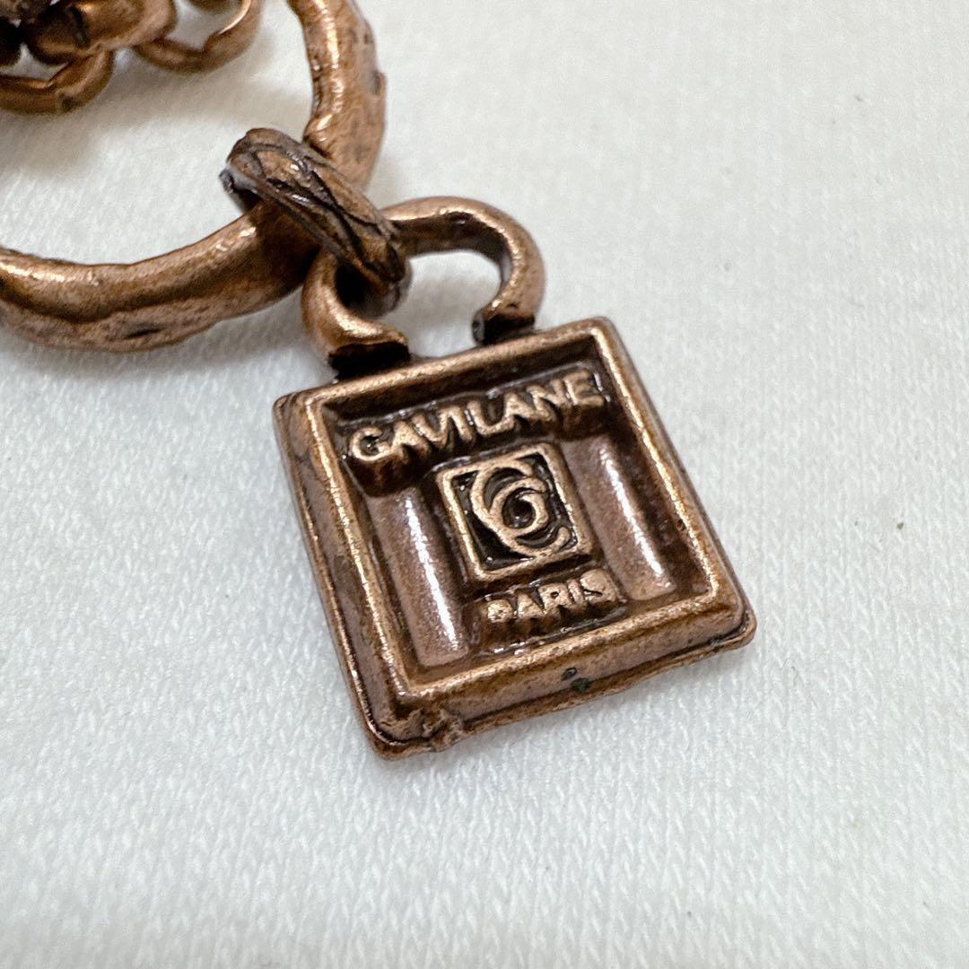 GAVILANE ガヴィラーネ ブロンズカラー レッドラインストーン ネックレス