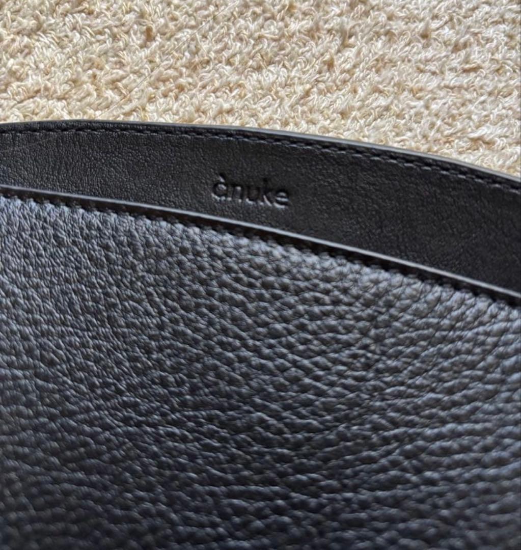 【美品】anuke アンヌーク Leather Round Bag バッグ 黒