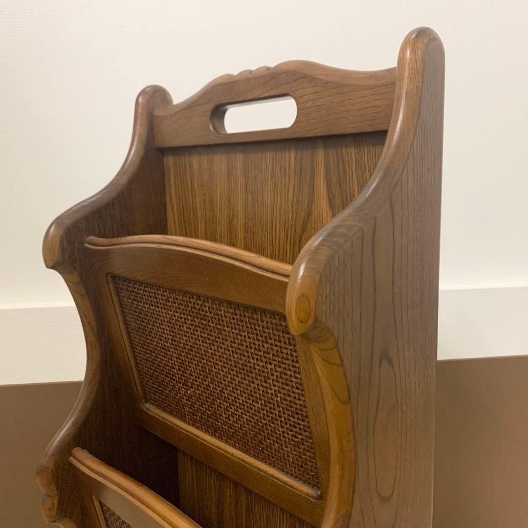 【美品】カリモク マガジンラック 木製ヴィンテージ 昭和レトロ
