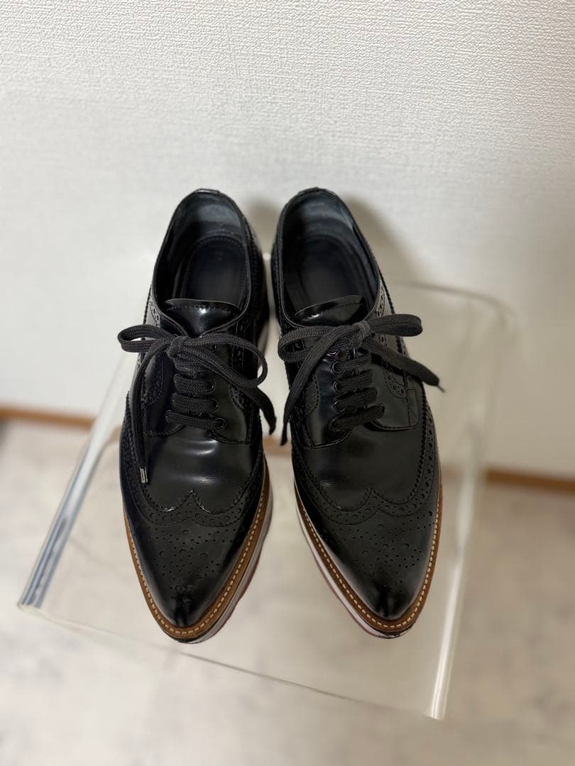 PRADA 厚底　ブラックオックスフォードシューズ 37.5⭐︎箱無し⭐︎