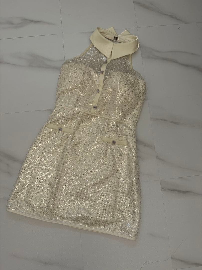 限定値下げ‼️sugar ホワイト タイトドレス ローブドフルール