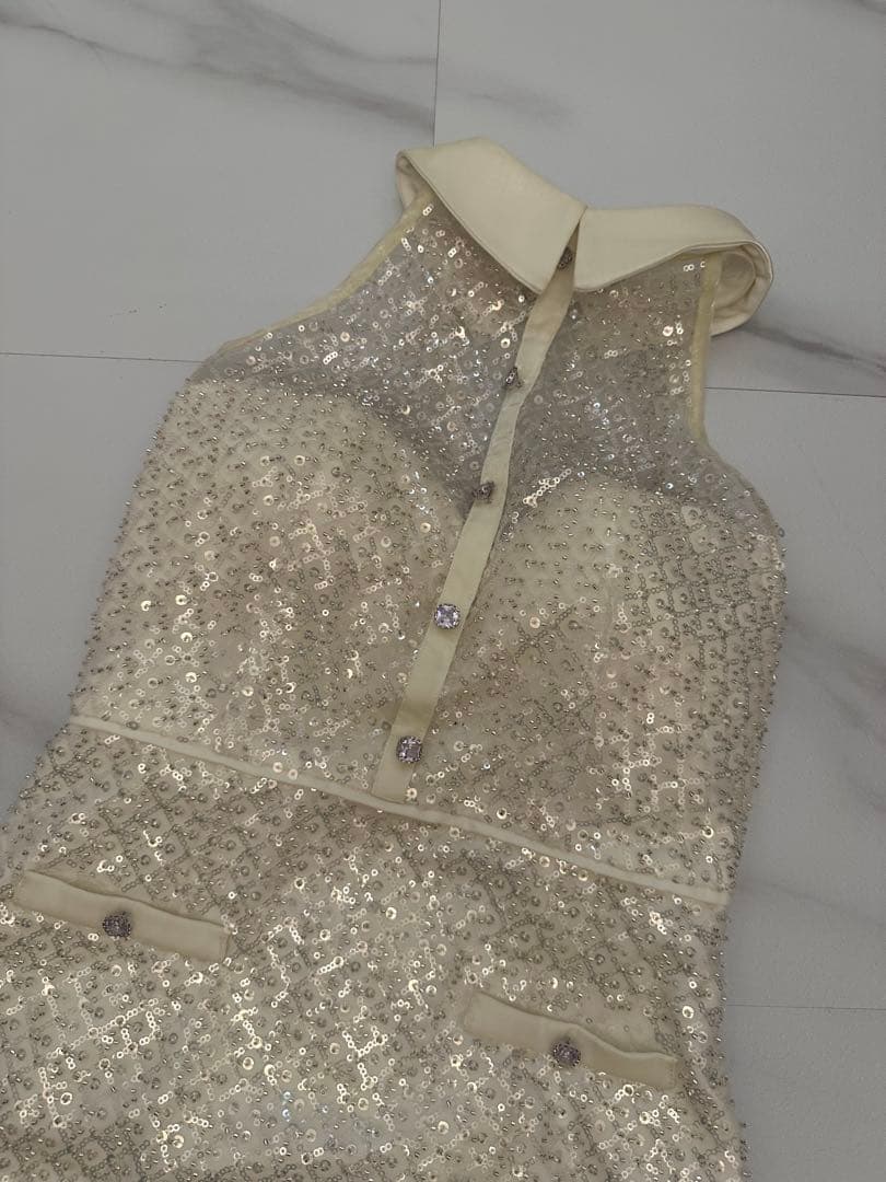 限定値下げ‼️sugar ホワイト タイトドレス ローブドフルール