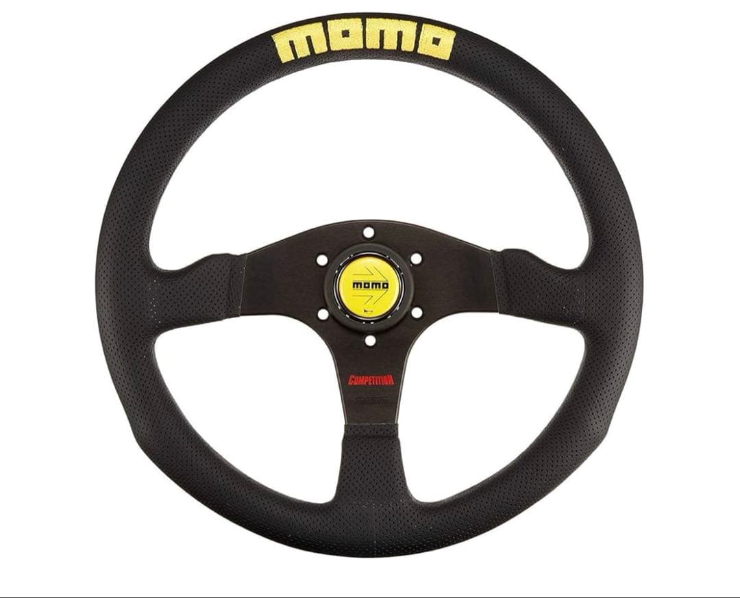 モモ　ステアリング　ブラックスポーク/ブラックエアーレザー 320mm C-70