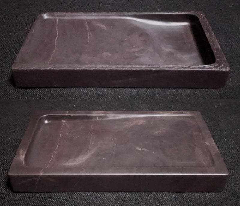 【ゆう】　　◆硯2面（端渓唐草雷廻文両面硯8吋／歙州雲龍廻文硯7.2吋）