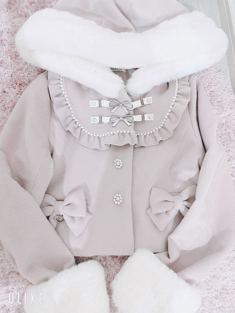 NOEMIE ノエミー ヨークフリルドーリーショートコート ピンク