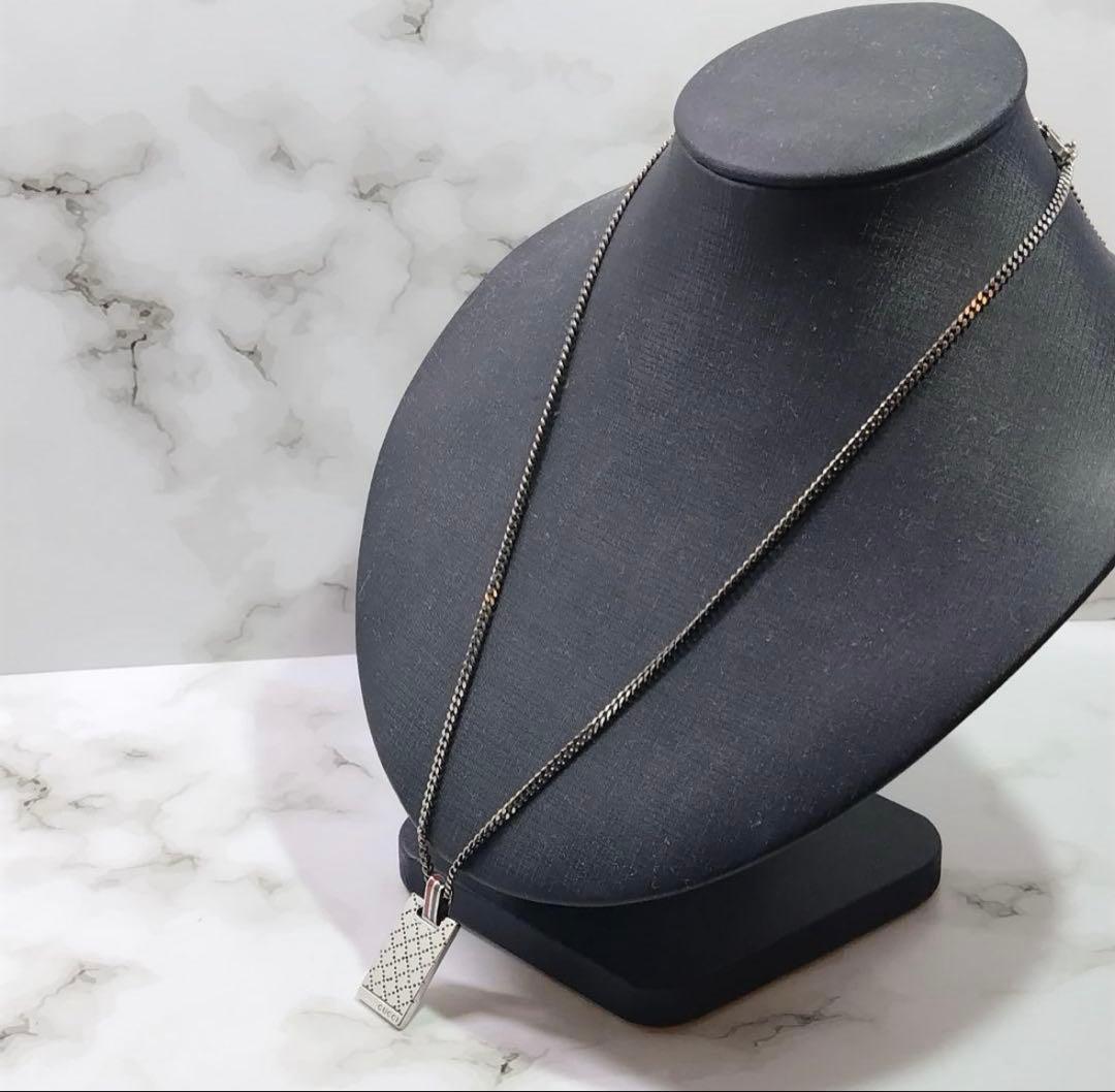 グッチ　GG シェリーライン　ディアマンテ　シマ　ネックレス　ペンダント　刻印