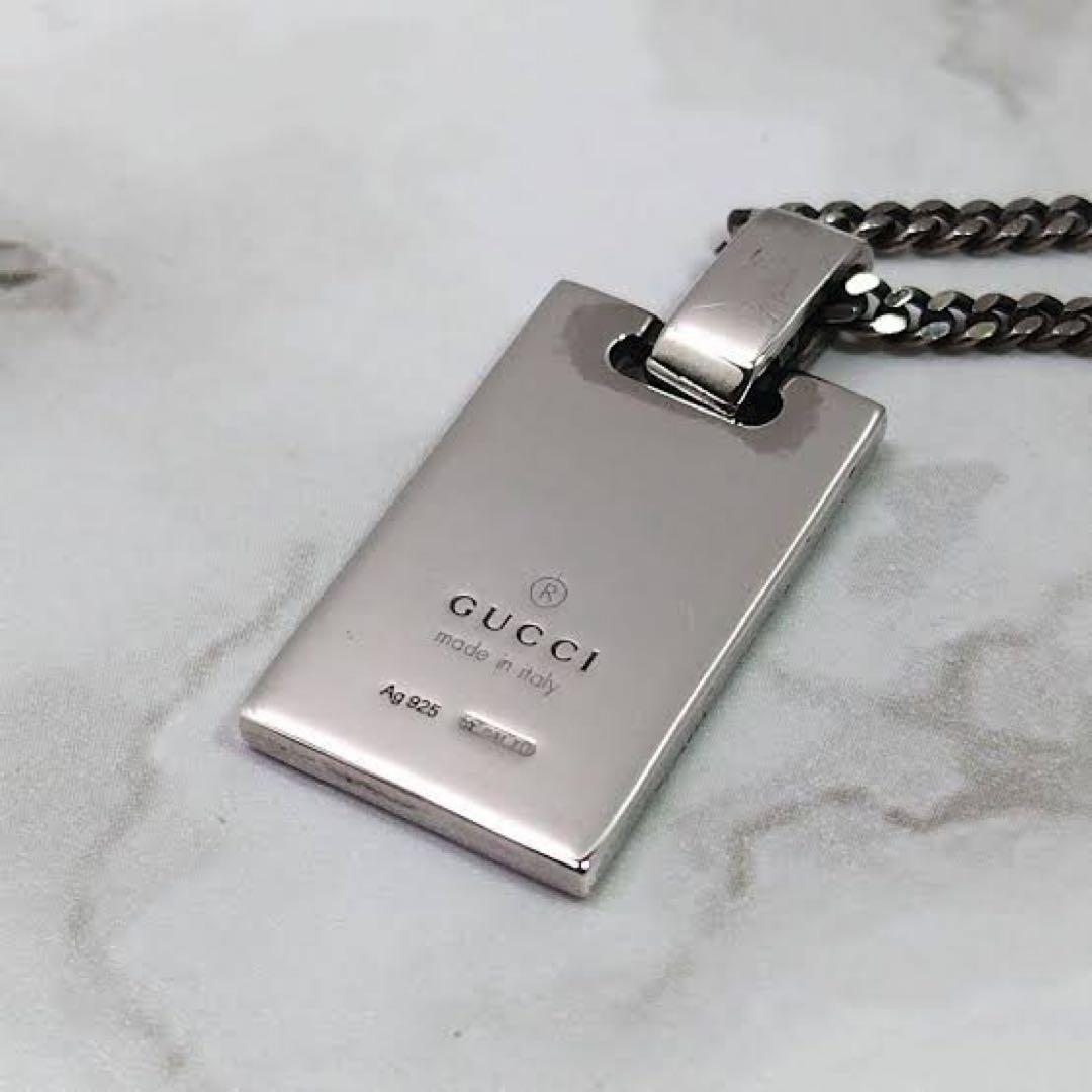 グッチ　GG シェリーライン　ディアマンテ　シマ　ネックレス　ペンダント　刻印