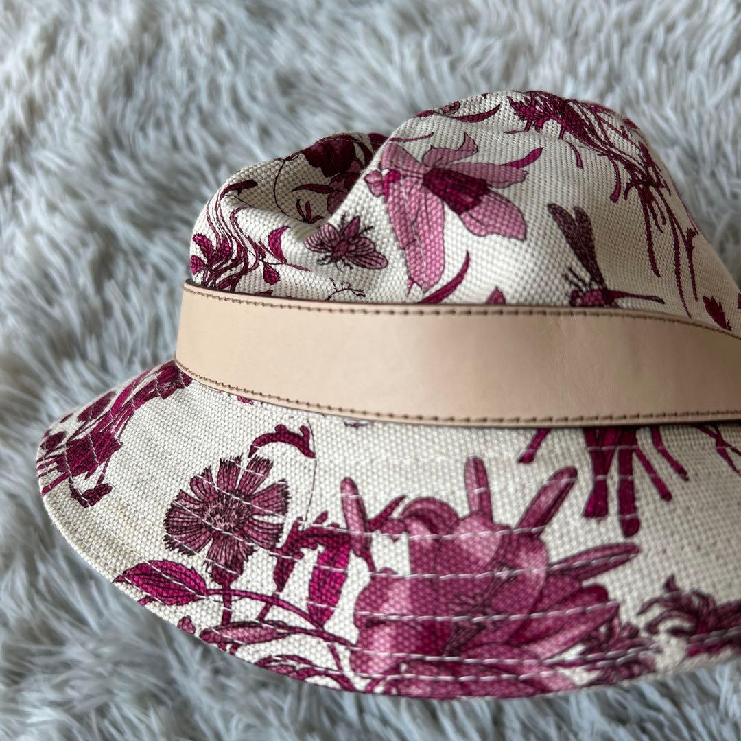 GUCCI グッチ フローラ 花柄 バケットハット 帽子 ハット ピンク
