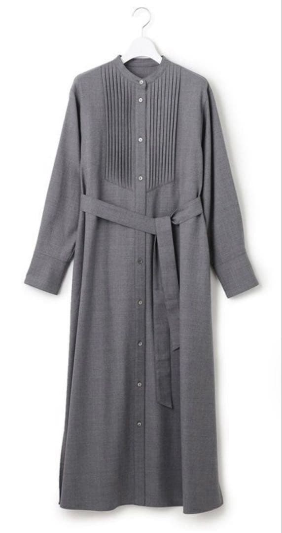 23区　大きいサイズ　44 ウールストレッチツイル ピンタック ワンピース　新品