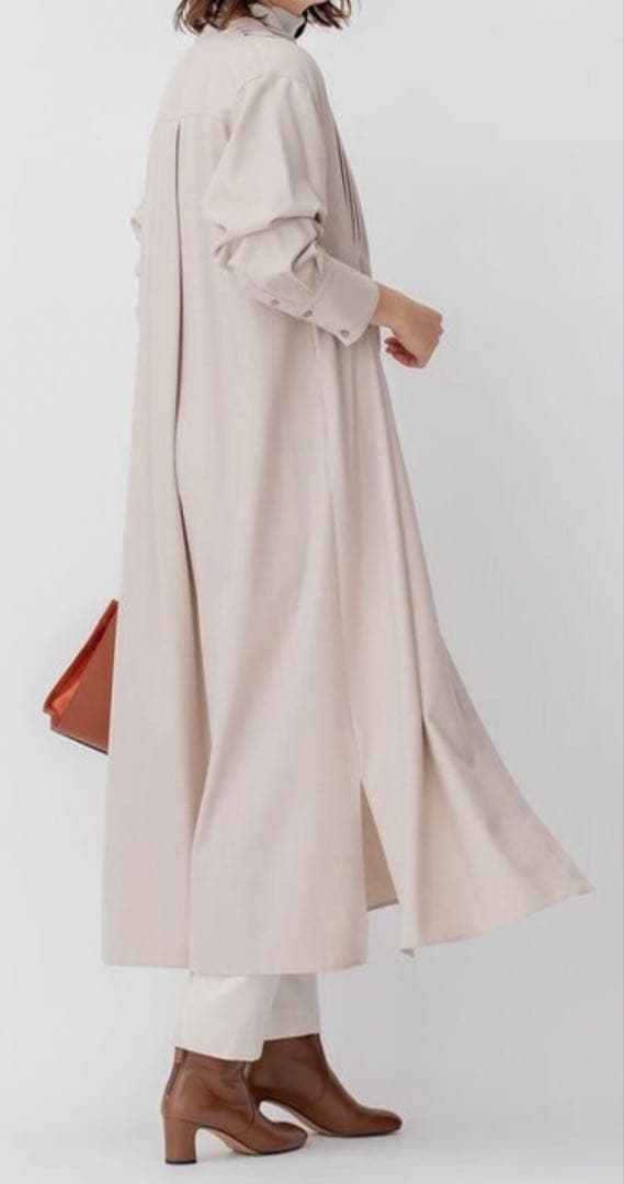 23区　大きいサイズ　44 ウールストレッチツイル ピンタック ワンピース　新品