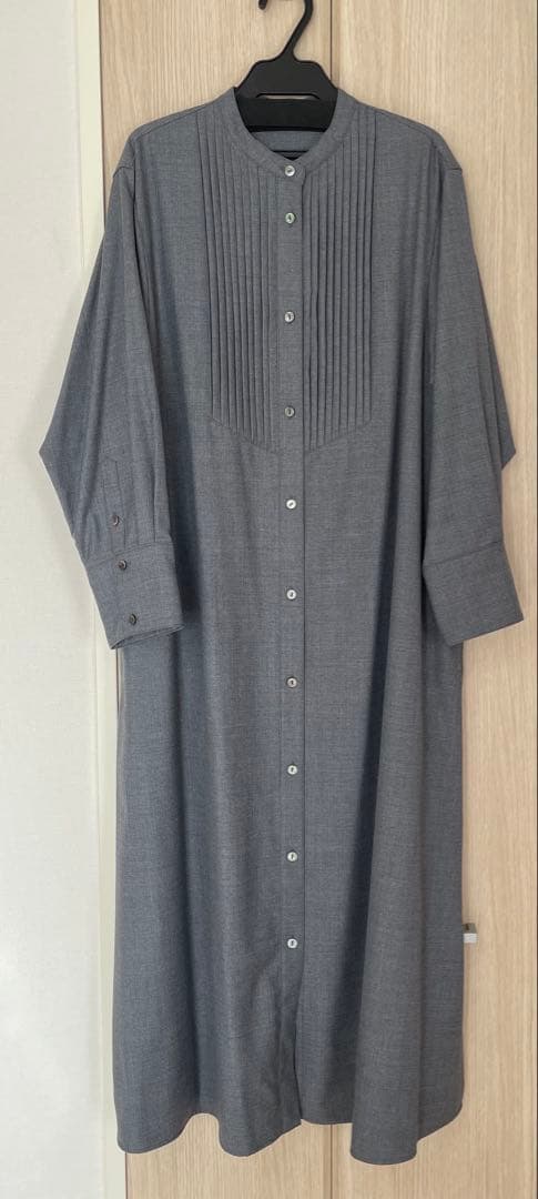 23区　大きいサイズ　44 ウールストレッチツイル ピンタック ワンピース　新品