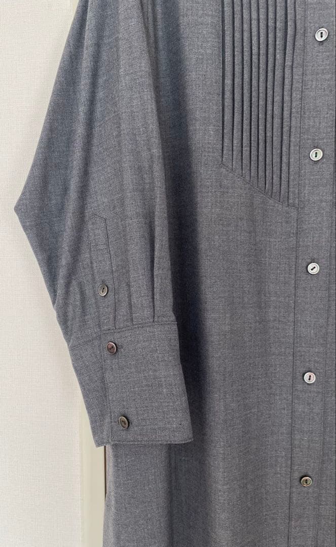 23区　大きいサイズ　44 ウールストレッチツイル ピンタック ワンピース　新品