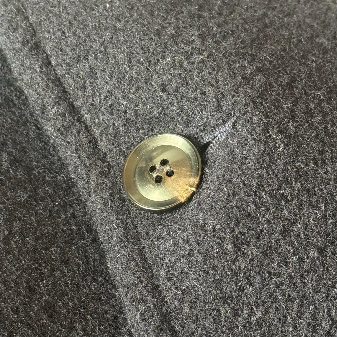 DANTON ウールモッサ　ノーカラージャケット36 ネイビー