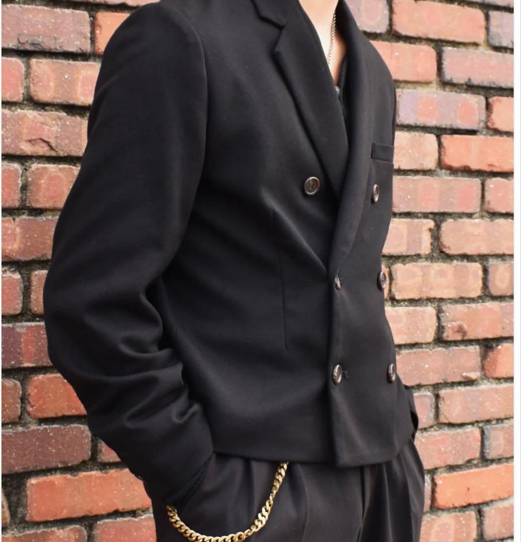 美品★noen ミリタリーツイルダブルジャケット ブラック M ノエン 黒