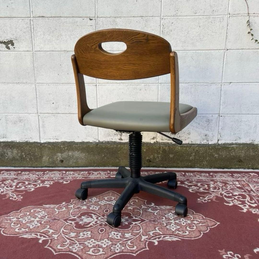 高級 浜本工芸 ◾️木製家具 ナラ材/ オーク材 デスクチェア ワークチェア 書斎