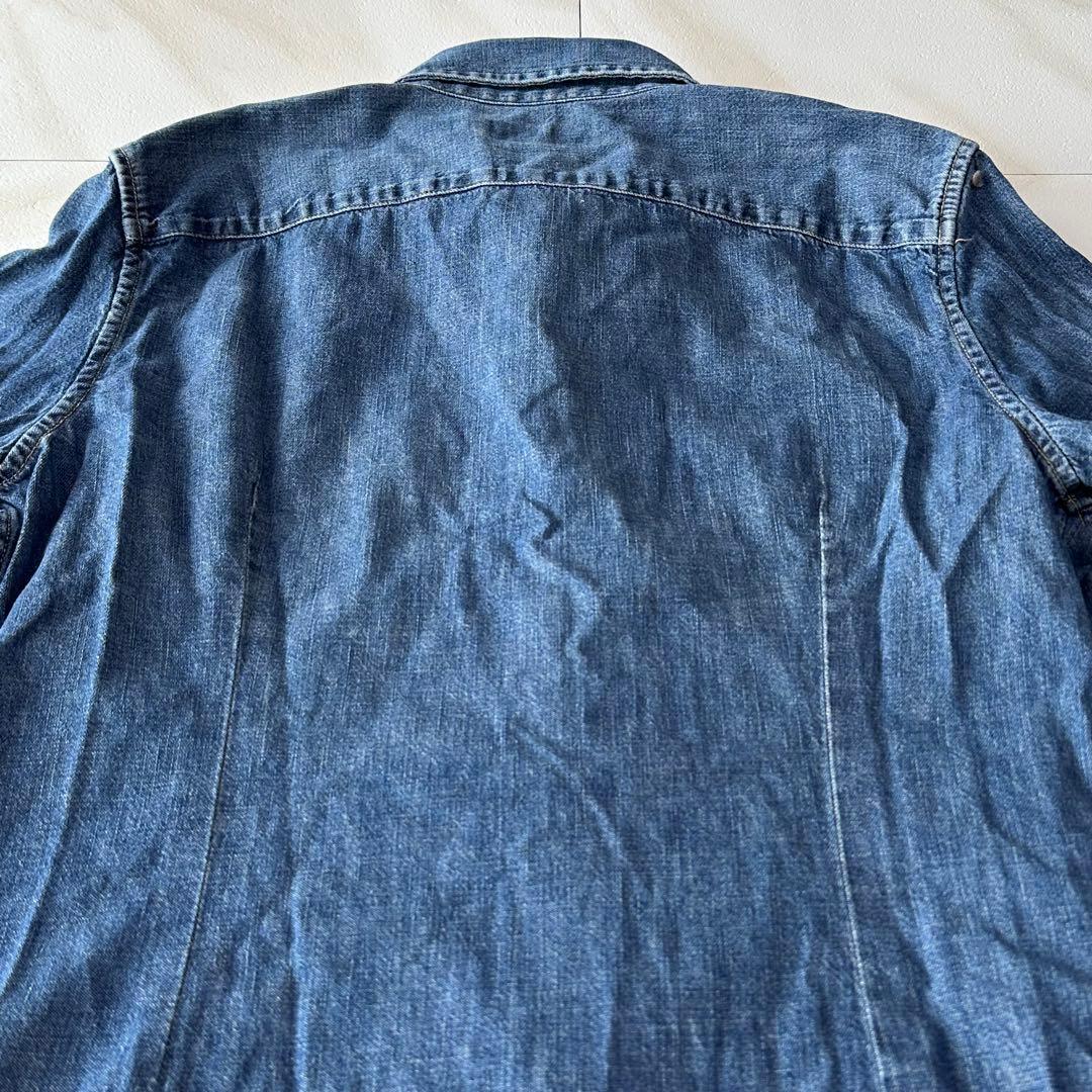 ラルフローレン デニムシャツ ダンガリー マルチポニー 刺繍 インディゴ M