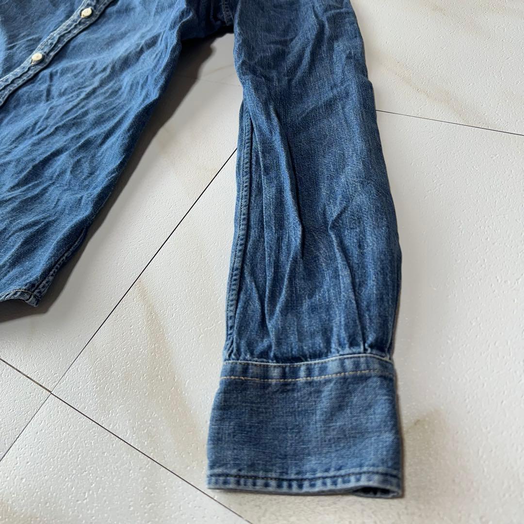 ラルフローレン デニムシャツ ダンガリー マルチポニー 刺繍 インディゴ M