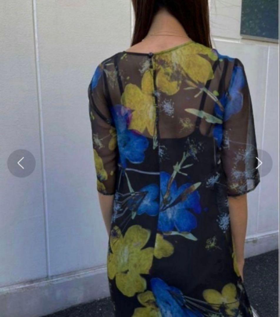 【美品】【AMERI/アメリ】SCAN FLOWER CHIFFON DRESS