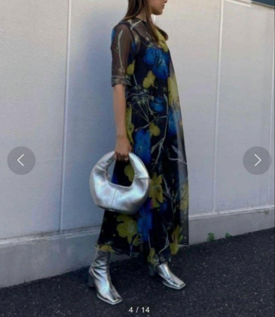 【美品】【AMERI/アメリ】SCAN FLOWER CHIFFON DRESS