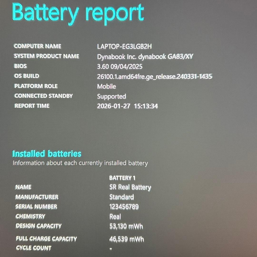 美品 dynabook GA83 Ryzen5 7530U 16GB 512GB