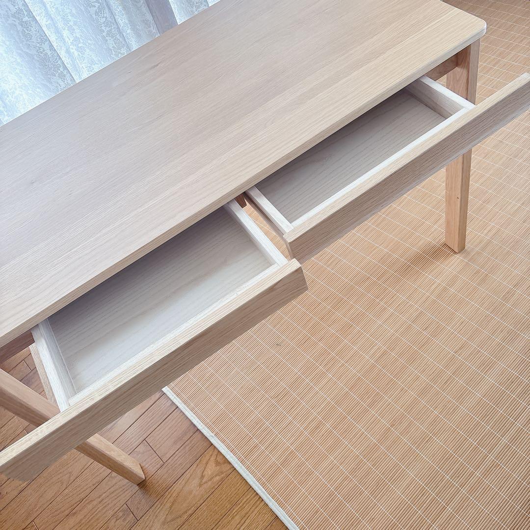 My様リクエスト品】無印良品 MUJI 無垢材 木製デスク オーク材 事務 学習