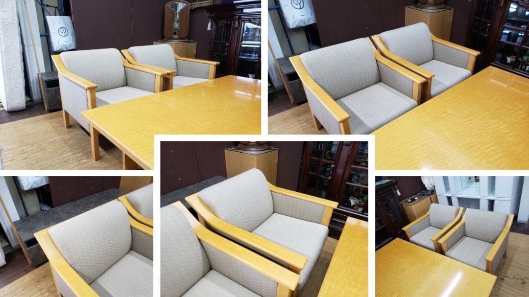 H1 ロブション　天童木工 応接５点セット