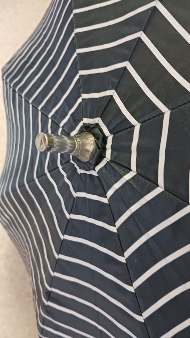 新品未使用★ラルフローレン 日傘 晴雨兼用 黒ボーダー　刺繍ポニー