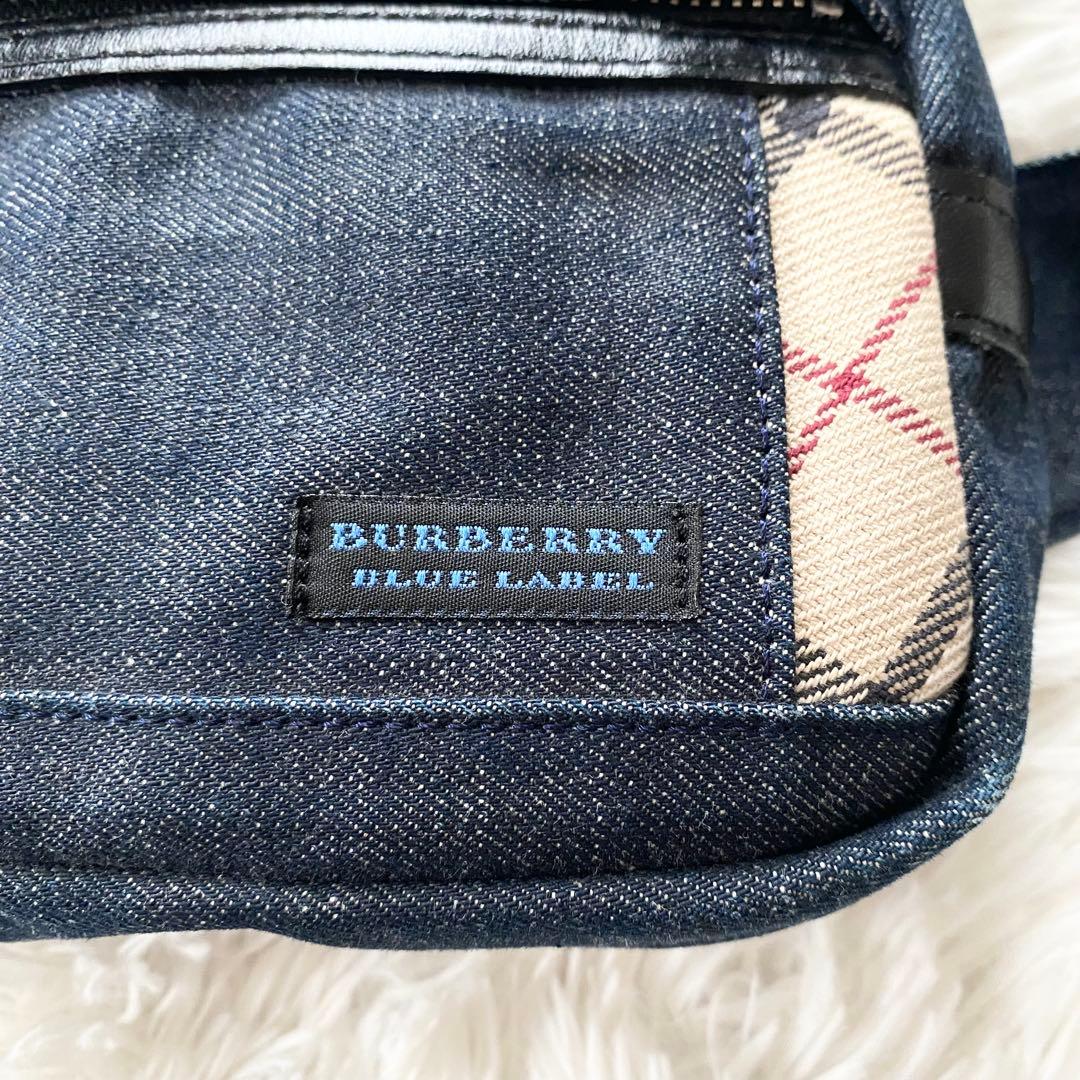 【美品】バーバリーブルーレーベル ミニショルダーバッグ デニム ノバチェック