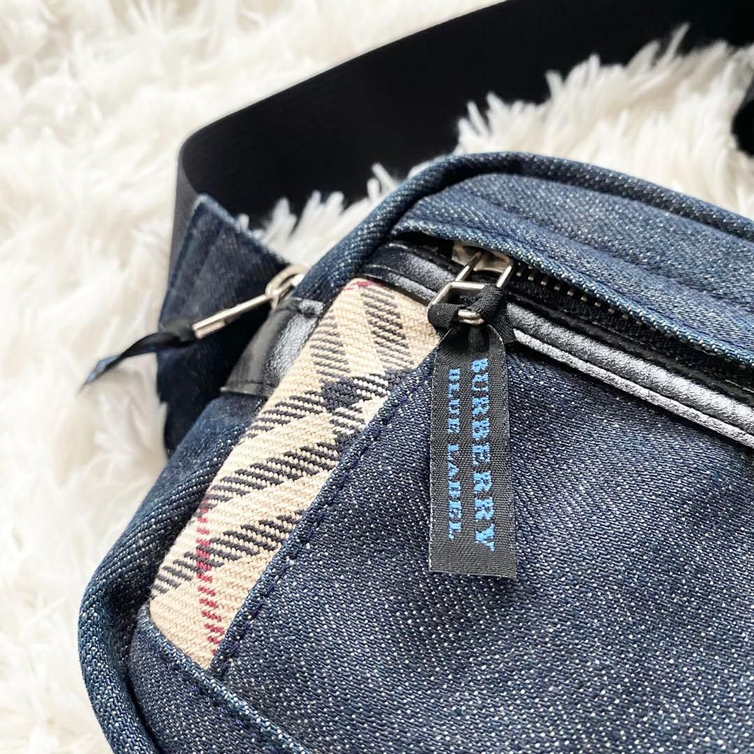 【美品】バーバリーブルーレーベル ミニショルダーバッグ デニム ノバチェック