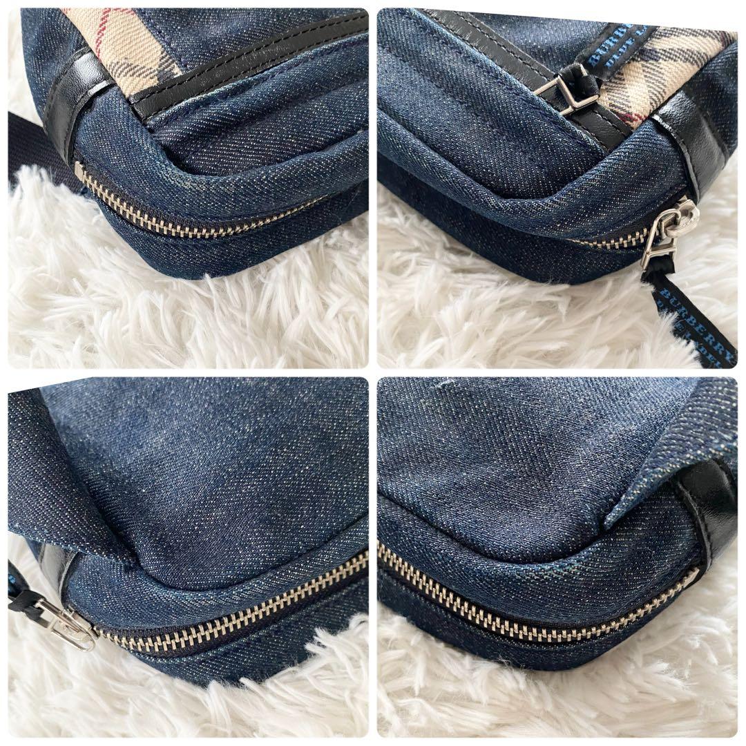 【美品】バーバリーブルーレーベル ミニショルダーバッグ デニム ノバチェック