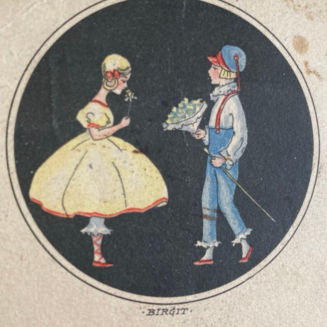 アンティークフレームG★1931年超希少なBIRGITアンティークミニカード入り