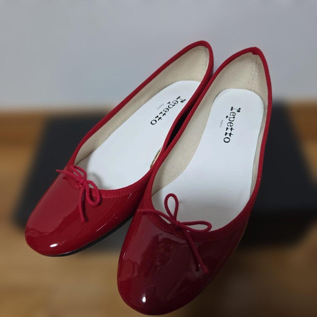【ほぼ新品】Repetto 赤 バレエシューズ 39.5