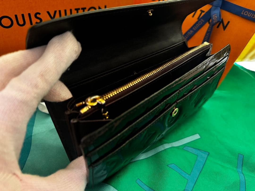 ルイヴィトン モノグラム 長財布 ヴェルニ アマラント 美品