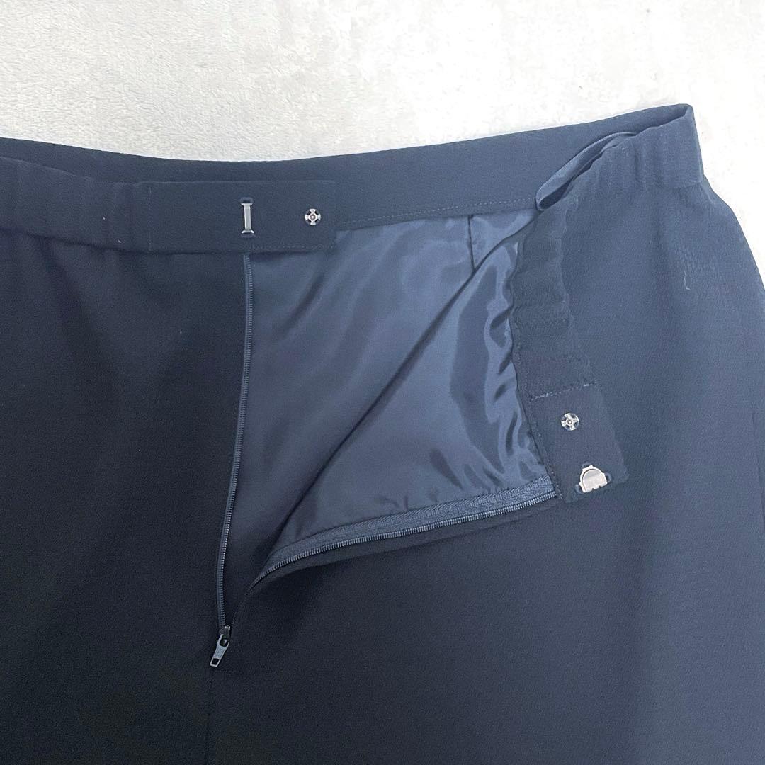 極美品✨ユキトリイ　 シルク混 ブラックフォーマル　ノーカラー　19号