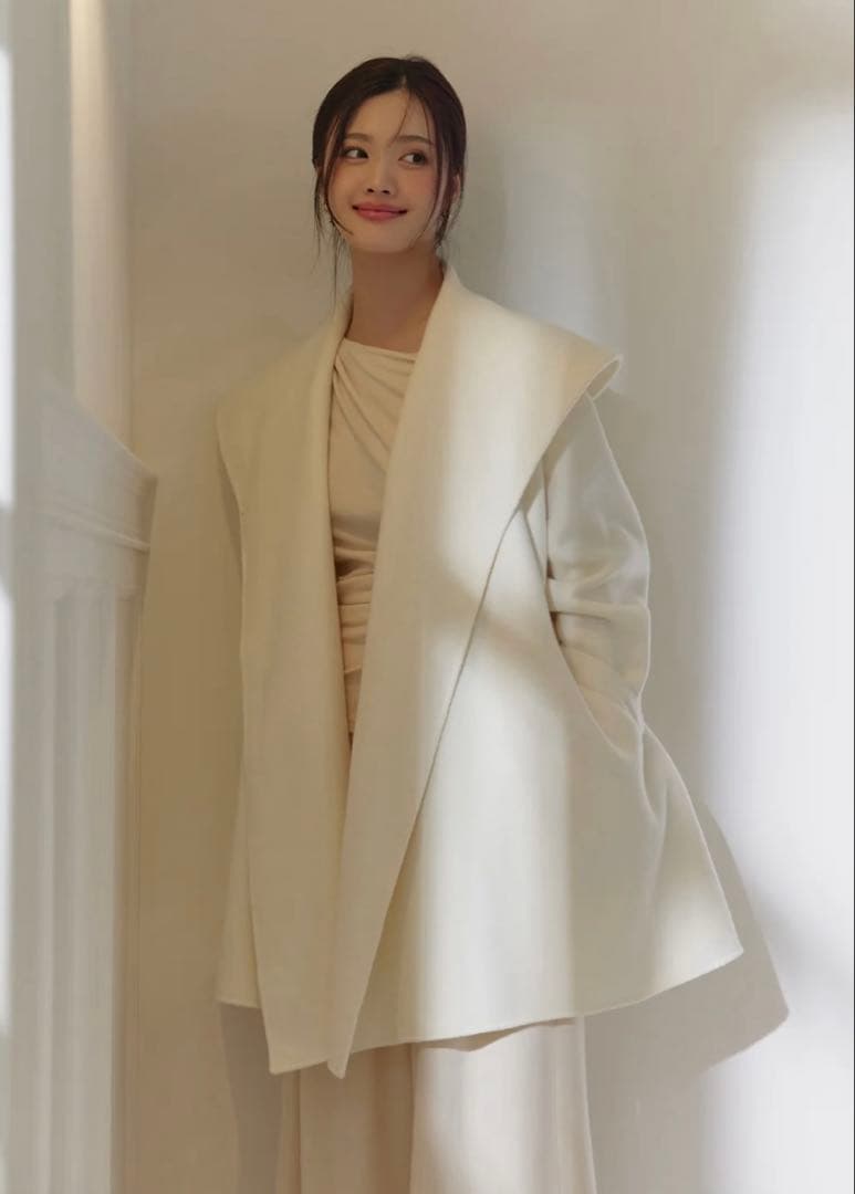 polaura ショールカラーウールミドルコート